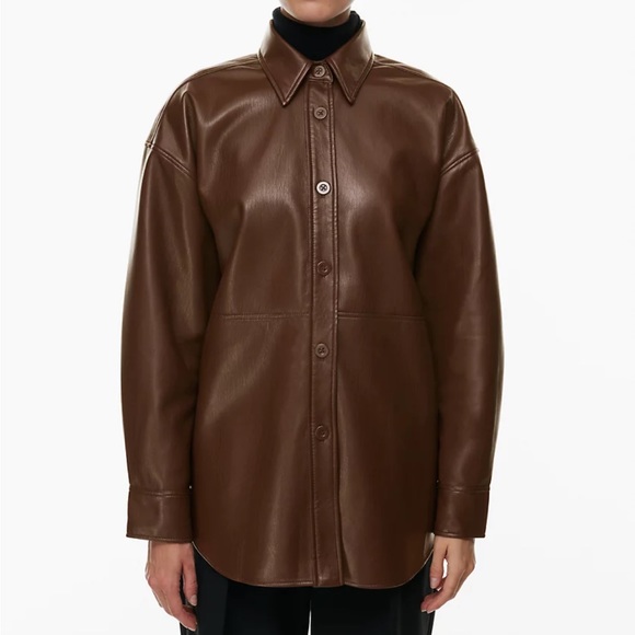 Black Aritzia Babaton leather shacket - Picture 2 of 6